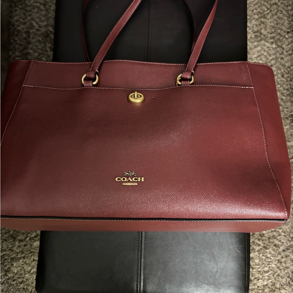 TODAY ONLY…..ALL MY LARGE COACH BAGS ARE $50 Coach Maroon Leather Shoulder Bag
